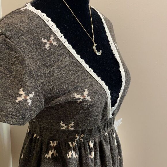 🌻 Hazel by Anthropologie | V-Neck Plunge Tunic Mini Dress, Size S - Picture 4 of 9